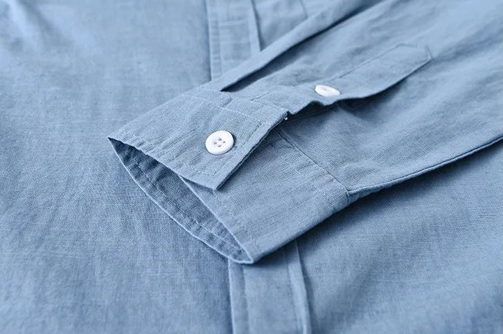 KAI™ Cotton-Linen Mandarin Shirt