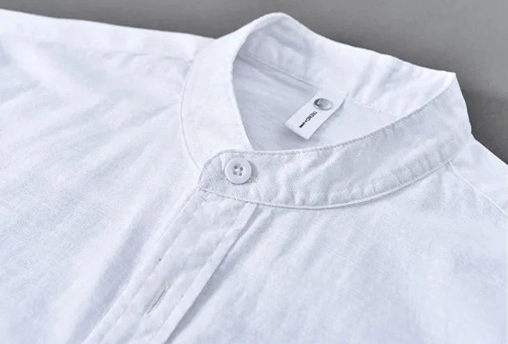 KAI™ Cotton-Linen Mandarin Shirt