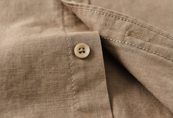 KAI™ Cotton-Linen Mandarin Shirt