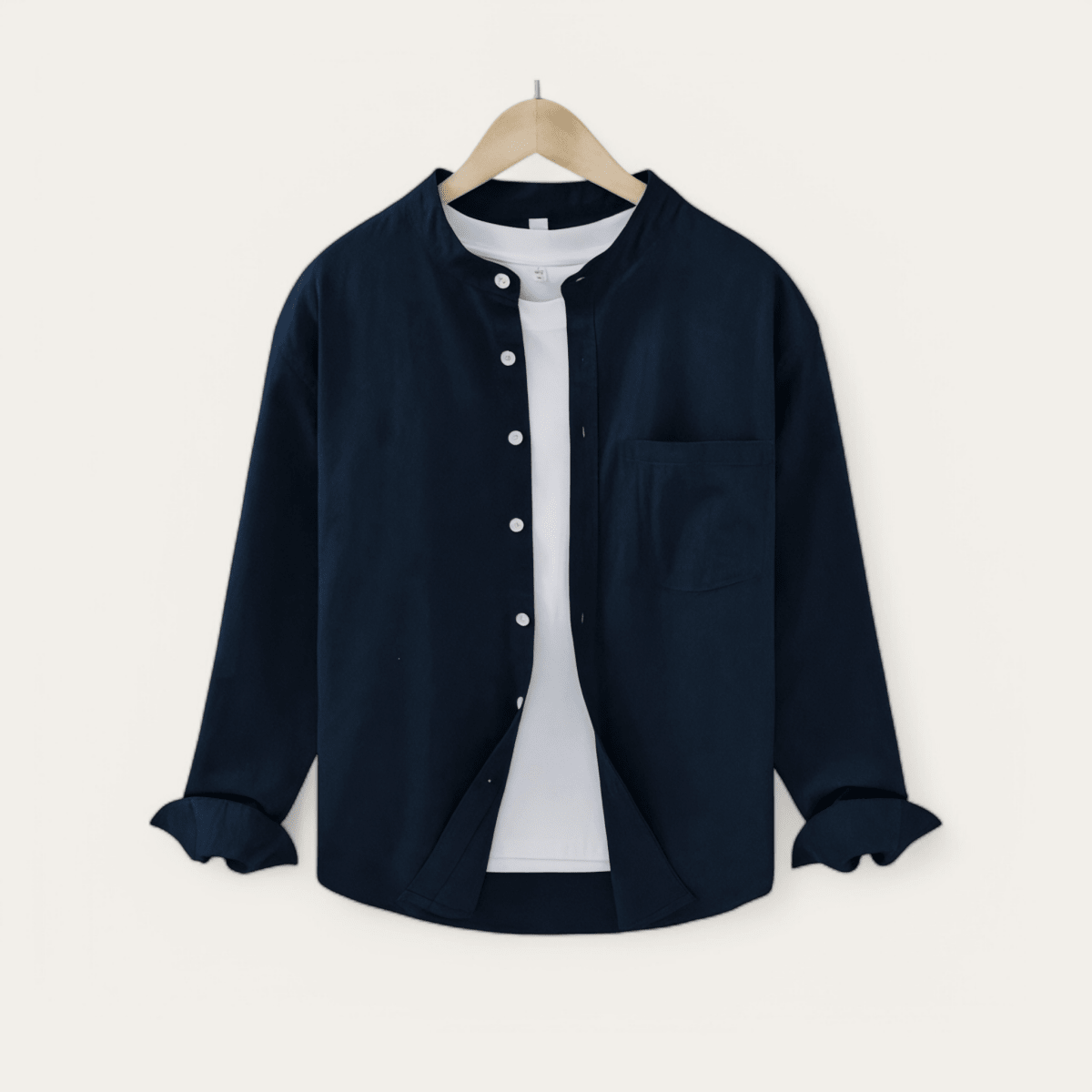 KAI™ Cotton-Linen Mandarin Shirt