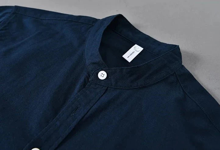 KAI™ Cotton-Linen Mandarin Shirt