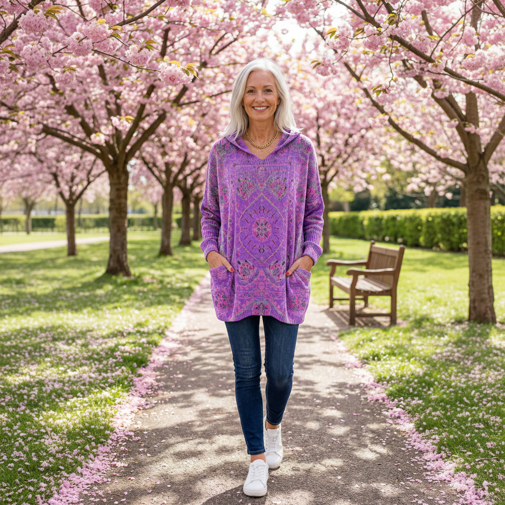 Seraphina Retro Hooded Knit Tunic