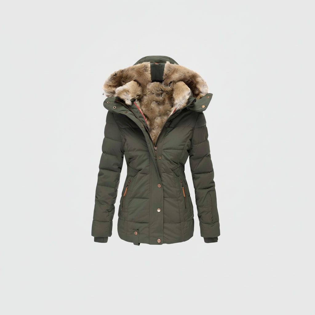 Slim Fit Women's Winter Jacket with Hood - Aurora